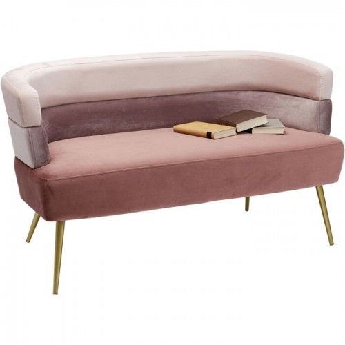 Canapé velours 3 couleurs rose SANDWICH