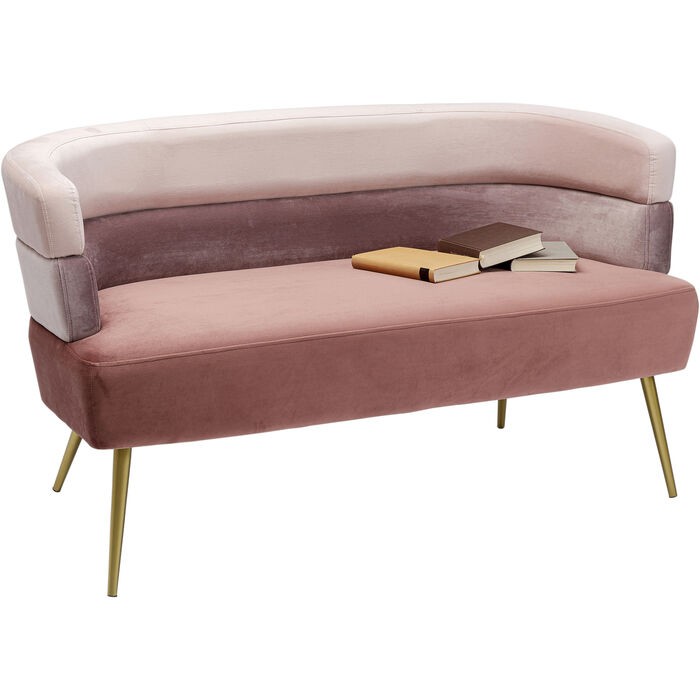 Zweisitzer-Sofa SANDWICH Samt in drei Rosatönen KARE Design — zweite Ansicht mit nicht enthaltenen Accessoires