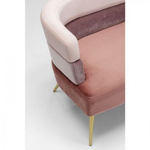 Canapé velours 3 couleurs rose SANDWICH