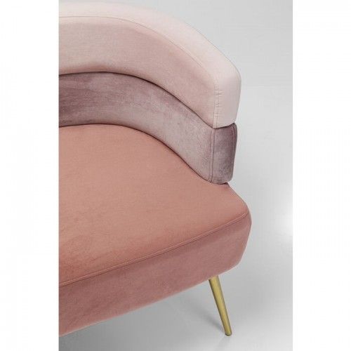 SANDWICH 3-farbiges rosa Samtsofa
