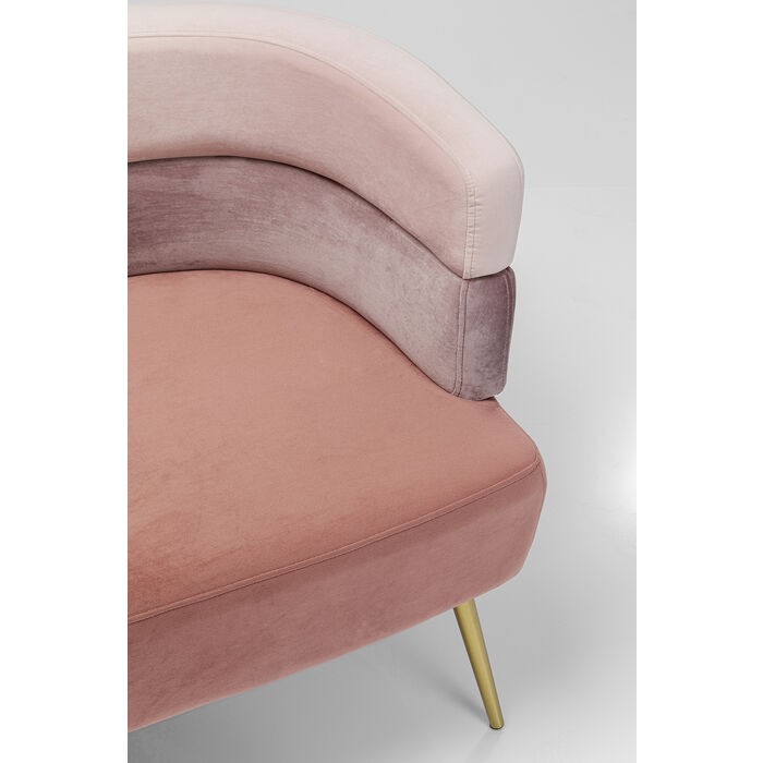 Zweisitzer-Sofa SANDWICH Samt in drei Rosatönen KARE Design — Seitenansicht