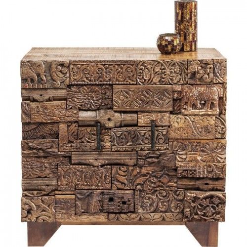 COMMODE 2 PORTES PATCHWORK EN BOIS SURPRISE NATURE KARE DESIGN