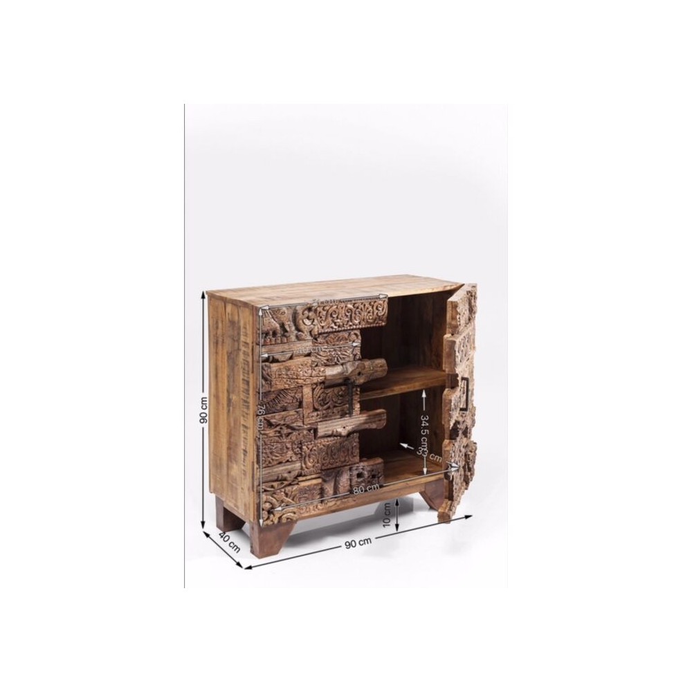 COMMODE 2 PORTES PATCHWORK EN BOIS SURPRISE NATURE KARE DESIGN