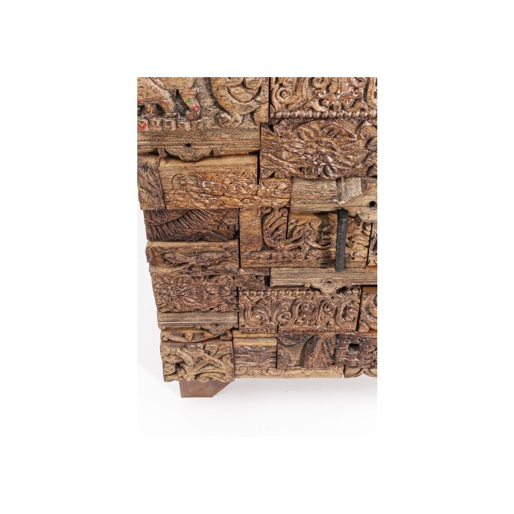 SURPRISE NATURE WOOD PATCHWORK 2-DOOR CHEST KARE DESIGN