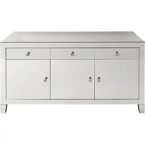 Sideboard LUXURY verspiegeltes Silber 140 cm KARE Design — ganzes Produkt vor hellem Hintergrund