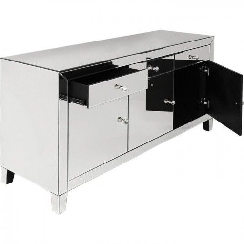 Aparador LUXURY espejo plateado 140 cm KARE Design — interior abierto de almacenaje