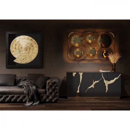 Credenza nera e oro 165 cm CRACKED