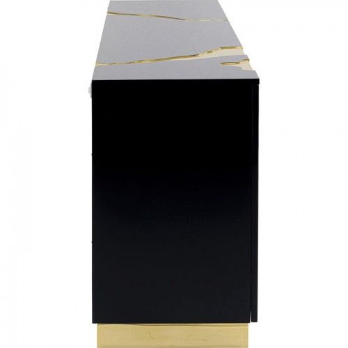 Aparador negro y dorado 165cm CRACKED