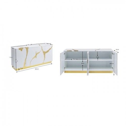 Aparador blanco y dorado 165cm CRACKED