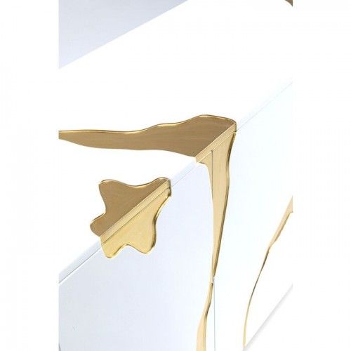 Aparador blanco y dorado 165cm CRACKED