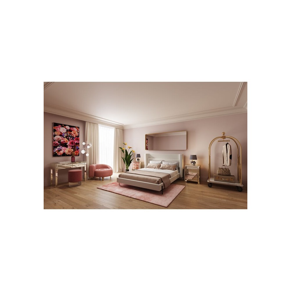 Comodino argento con 3 cassetti LUXURY