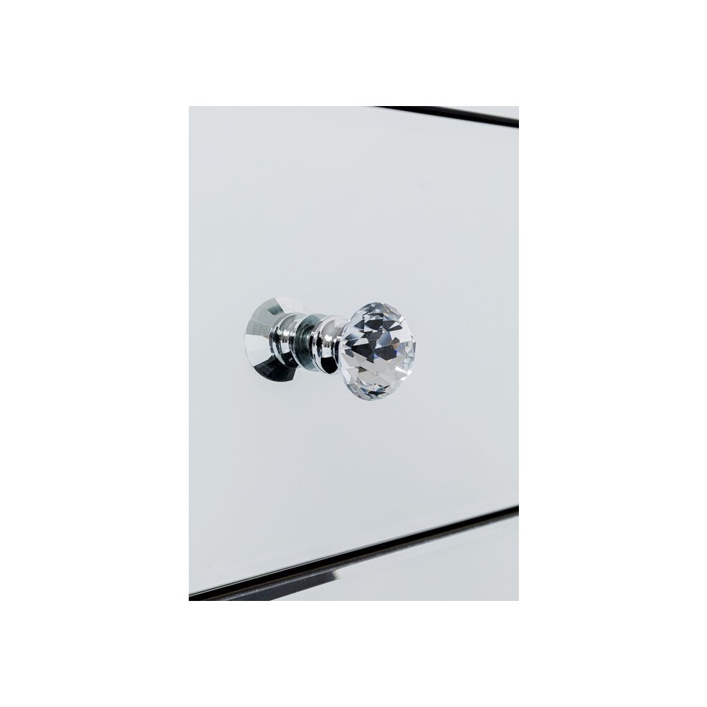 Silver bedside table with 3 drawers LUXURY