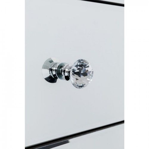 Comodino argento con 3 cassetti LUXURY