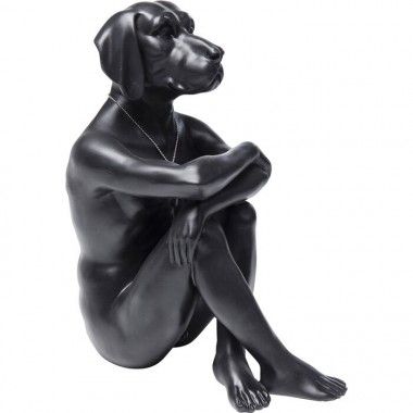 Figurine decorativo preto cão gangster
