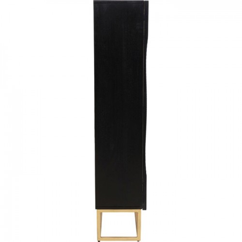 Decorative cabinet MADEIRA black circular relief 140 cm KARE Design — side view
