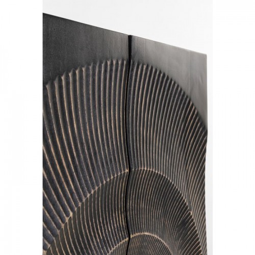 Armario decorativo MADEIRA negra relieve circular 140 cm KARE Design — textura de madera de cerca