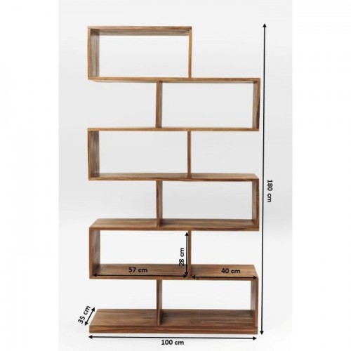 Standregal AUTHENTICO massives Mangoholz Zickzack 180 cm KARE Design — Maßskizze des Produkts