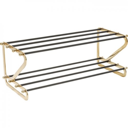 Shoe rack WALK metal two tiers 84 cm KARE Design — front view