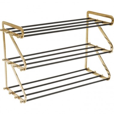 Étagère à chaussures WALK métal trois niveaux 84 cm KARE Design — vue de face