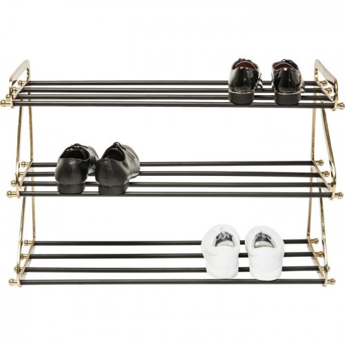 Étagère à chaussures WALK métal trois niveaux 84 cm KARE Design — carafe remplie pour illustrer le service
