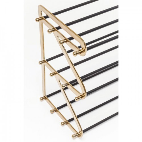 Schuhregal WALK Metall drei Ebenen 84 cm KARE Design — Verbindung von schwarzem Rahmen und Sitz