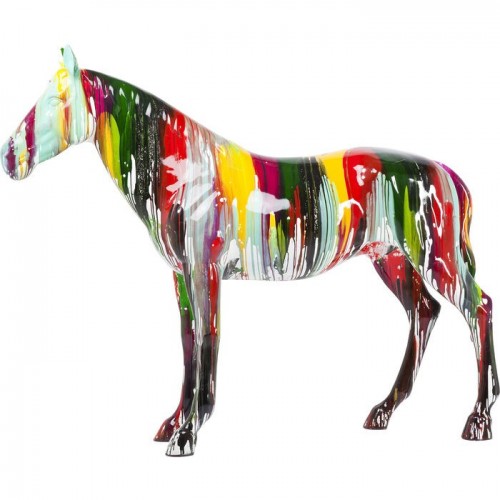 Große Dekoskulptur ARC-EN-CIEL buntes Pferd 216 cm KARE Design — Vorderansicht