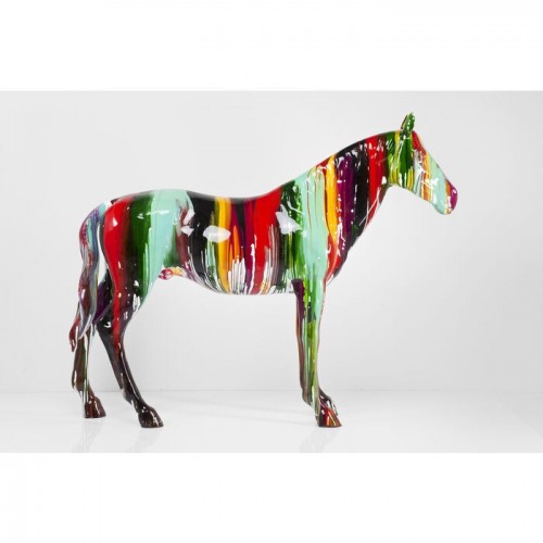 Große Dekoskulptur ARC-EN-CIEL buntes Pferd 216 cm KARE Design — Seitenansicht