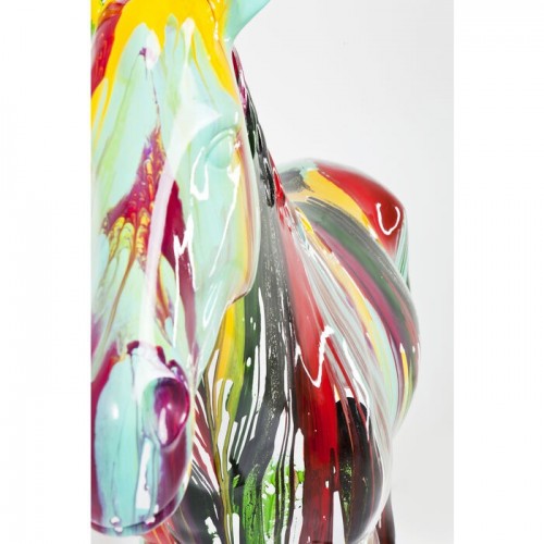 Large decorative sculpture ARC-EN-CIEL colourful horse 216 cm KARE Design — horse motif close-up