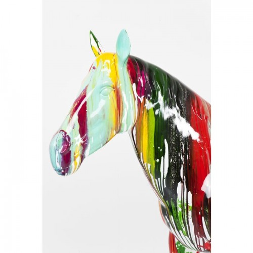 Gran escultura decorativa ARC-EN-CIEL caballo colorido 216 cm KARE Design — detalle lateral del cabecero