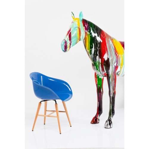 Grande sculpture décorative ARC-EN-CIEL cheval coloré 216 cm KARE Design — comparaison des tailles, autres modèles non inclus