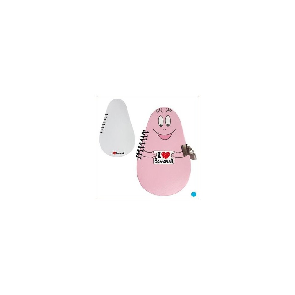Roze geheime notebook met BARBAPAPA Hangslot