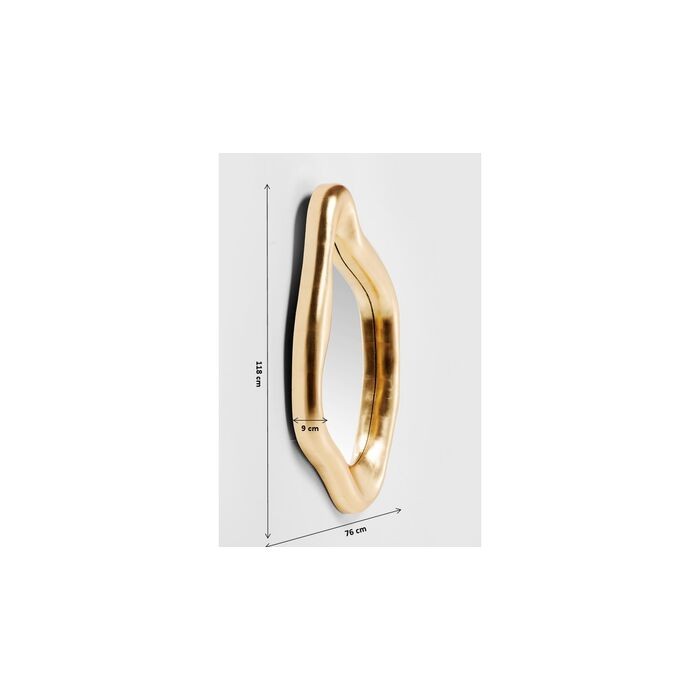 Wandspiegel HOLOGRAM organischer Goldrahmen 119 cm KARE Design — dritte Rauminszenierung