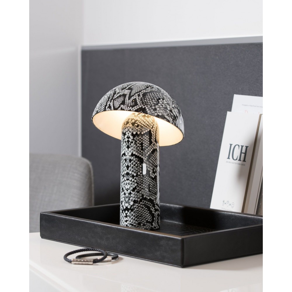 Padrão de cobra de candeeiro de mesa recarregável svamp