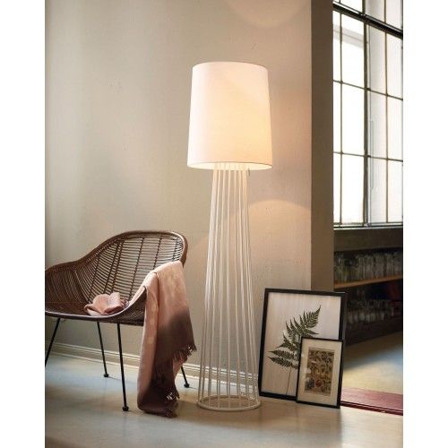 Têxtil de design de lâmpada de assoalho branco 155 cm Maidand