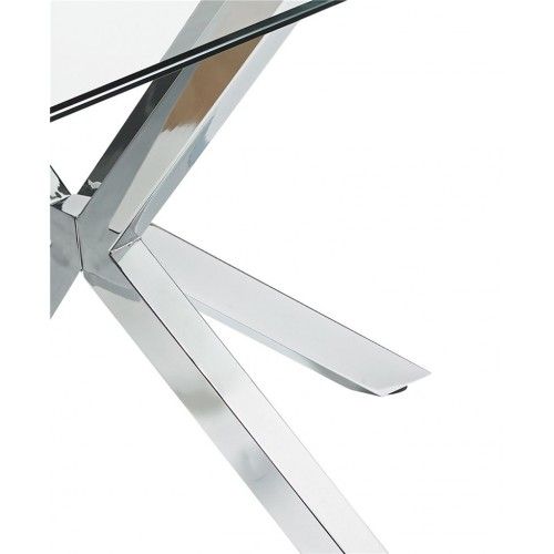 MESA DE COMEDOR RECTANGULAR IDOL 180 CM CRISTAL Y CROMO CAMINO A CASA