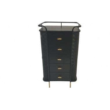 Changer 5 gavetas de ouro preto 90 cm palazzo