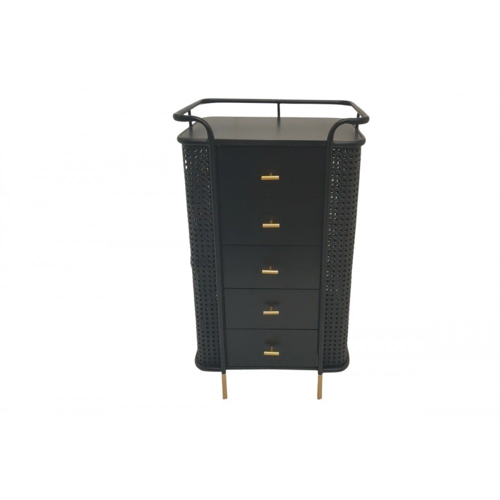 Changer 5 gavetas de ouro preto 90 cm palazzo