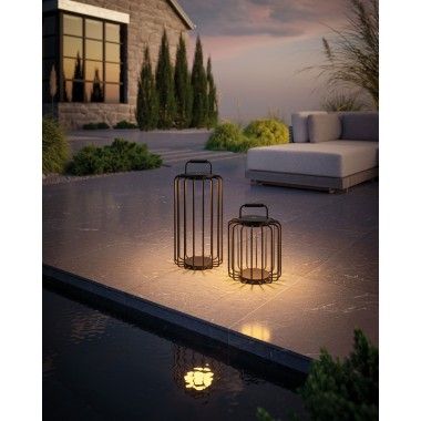 Lâmpada ao ar livre negra de Dimmable 33 cm Bangkok 2