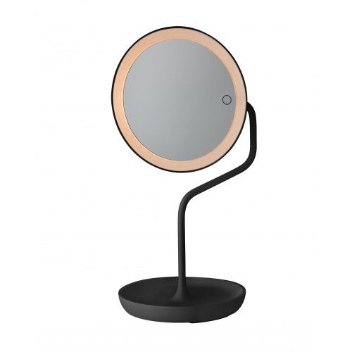 Espelho de aumento LED VERSAILLES preto Villeroy & Boch — vista frontal e silhueta completa