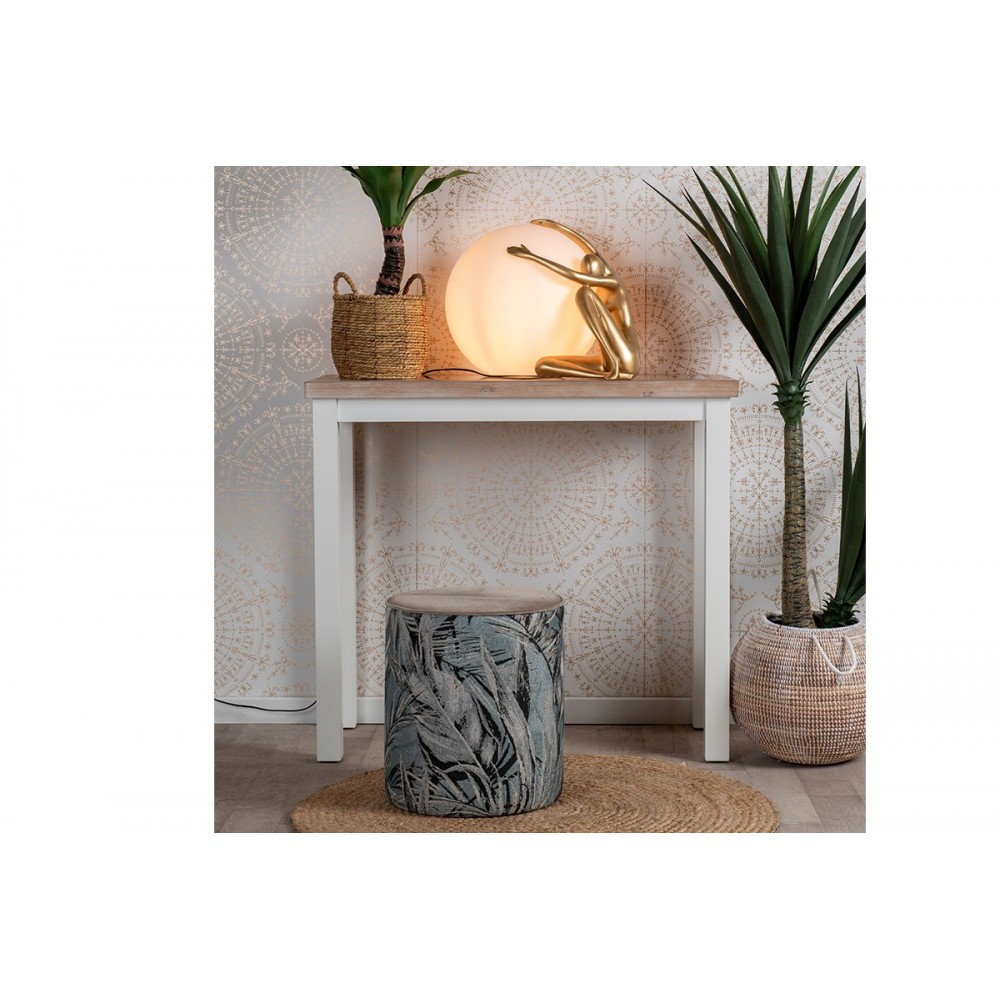 Console tiges de bois et métal blanc 90 cm ORIGINE
