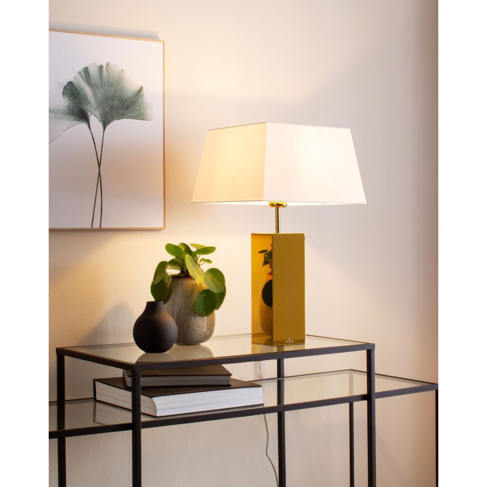 Witte textiel tafellamp 53 cm PRAG