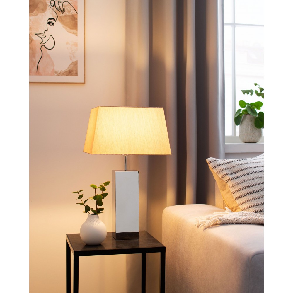 Lámpara de mesa textil Beige 53 cm Prag