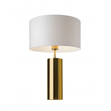Base de lâmpada de mesa redonda têxtil branca 53 cm Prag