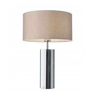 Base de lâmpada de mesa redonda têxtil bege 53 cm Prag