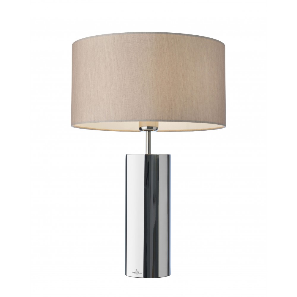 Base de lâmpada de mesa redonda têxtil bege 53 cm Prag