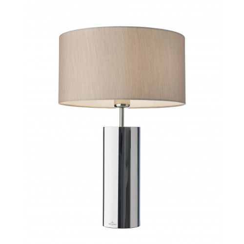 Base de lâmpada de mesa redonda têxtil bege 53 cm Prag