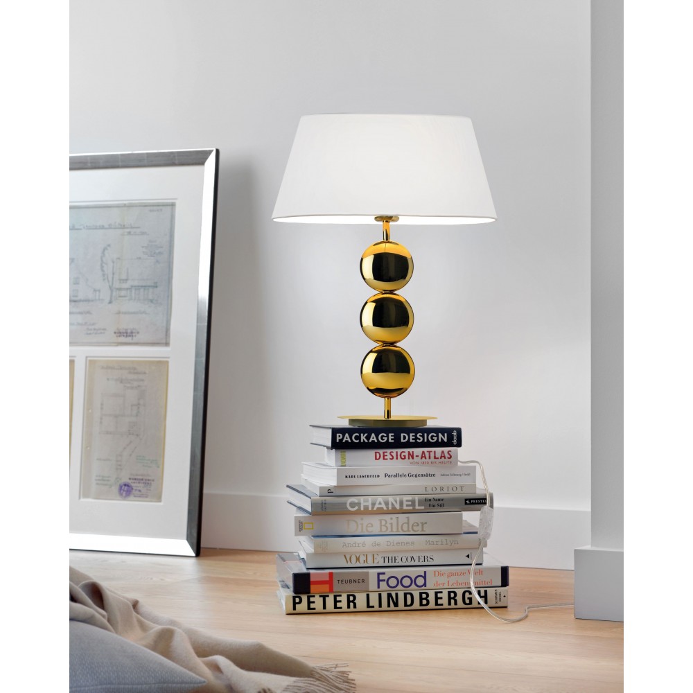 Lampada da tavolo design tessile bianca 55 cm SOFIA