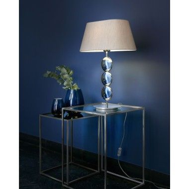 Lâmpada de mesa de design cinza têxtil 55 cm Sofia 2