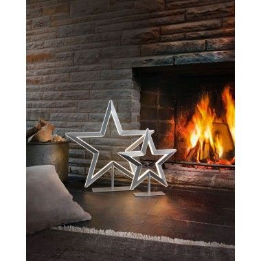 Lámpara de mesa estrella plateada 43 cm MYRA