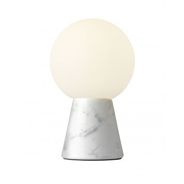 Lâmpada de mesa de vidro e mármore branco 30 cm Carrara